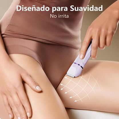 Afeitadora Electrica Mujer IPX7 Impermeable - Rasuradora Mujer Zona Intima (Cara, Braces y Cuerpo), Maquinilla Afeitar con 4 Peines de Precisión, Pantalla LED, Recarga USB, Regalos Aniversario